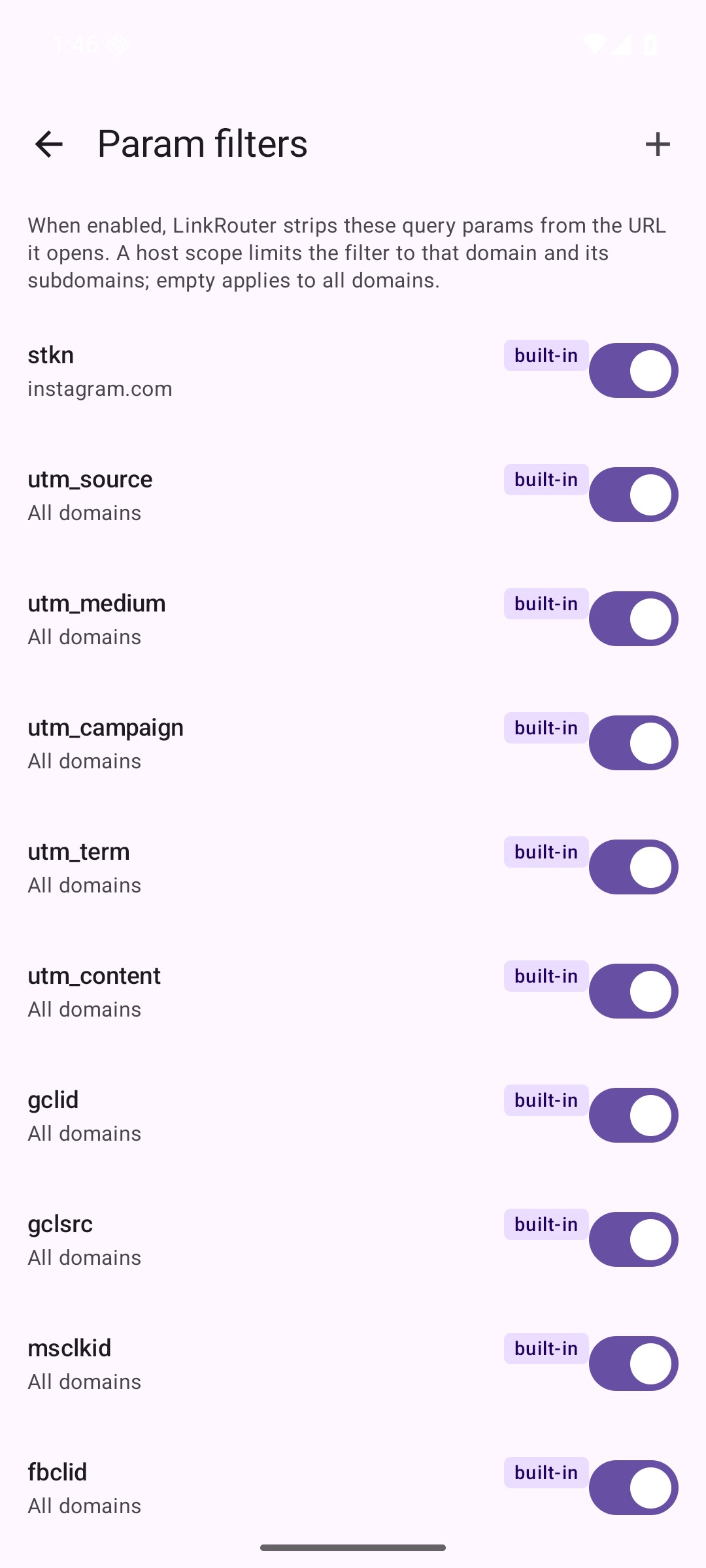 Query parameter filters